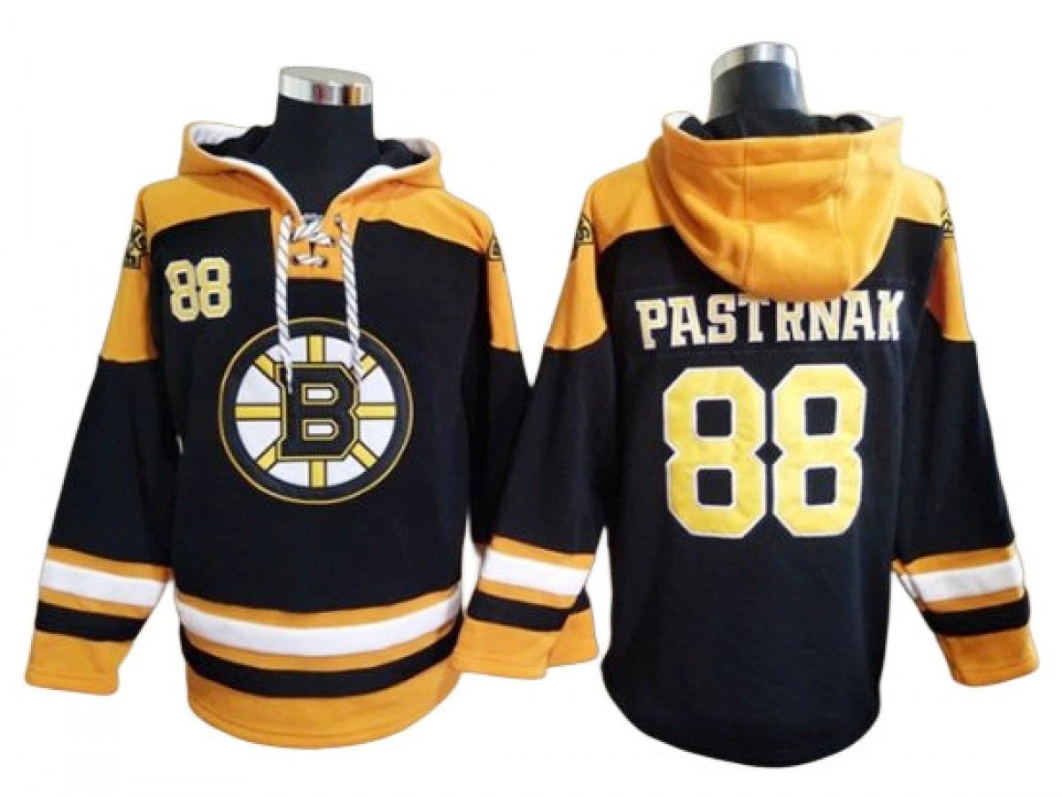 Boston Bruins #88 David Pastrnak Black Ageless Must-Have Lace-Up Pullover Hoodie by Hoodie Pullover
