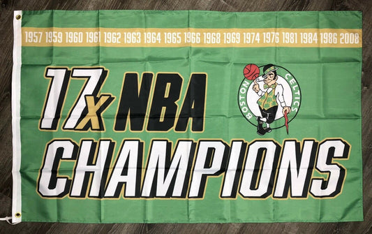 Boston Celtics Championship Flag 3x5 ft Green Sports Banner Man-Cave Garage by flagsjustdoit