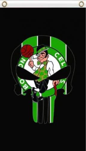 Boston Celtics Skull Flag 3X5Ft Polyester Banner USA Digital Printing by flagsjustdoit