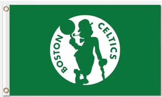 Boston Celtics US Skull Flag 3X5Ft Polyester Banner USA Digital Printing by flagsjustdoit