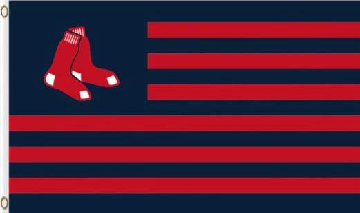 Boston Red Sox American Stripes flag 3X5Ft Banner USA Polyester with Brass Grommets by flagsjustdoit
