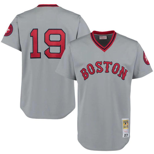 Boston Red Sox Fred Lynn Gray 1975 Throwback Pullover Jersey by My Store