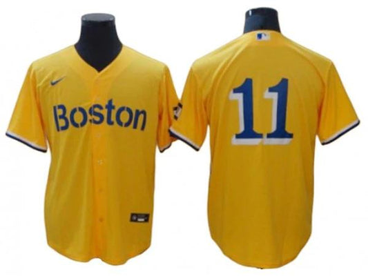 Boston Red Sox #11 Rafael Devers Gold City Connect Cool Base Jersey by My Store
