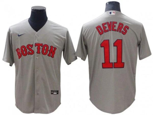Boston Red Sox #11 Rafael Devers Gray Road Cool Base Jersey by My Store