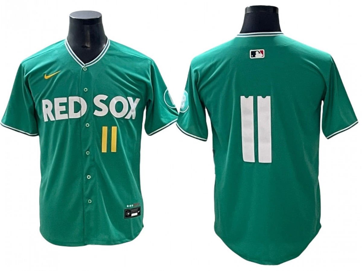 Boston Red Sox #11 Rafael Devers Green 2025 City Connect Limited Jersey by My Store