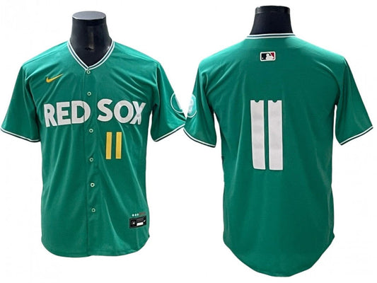 Boston Red Sox #11 Rafael Devers Green 2025 City Connect Limited Jersey by My Store
