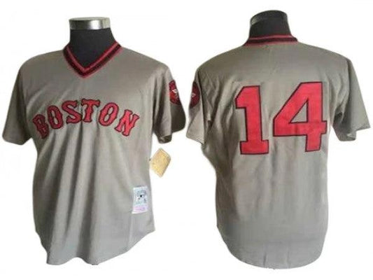 Boston Red Sox #14 Jim Rice Gray 1975 Throwback Jersey by My Store