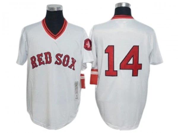 Boston Red Sox #14 Jim Rice White 1975 Throwback Jersey by My Store