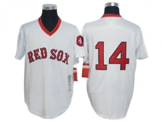 Boston Red Sox #14 Jim Rice White 1975 Throwback Jersey by My Store