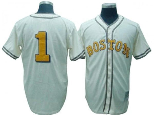 Boston Red Sox #1 Bobby Doerr Cream Throwback Jersey by My Store