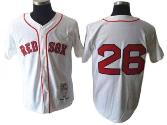Boston Red Sox #26 Wade Boggs White 1975 Throwback Jersey by My Store