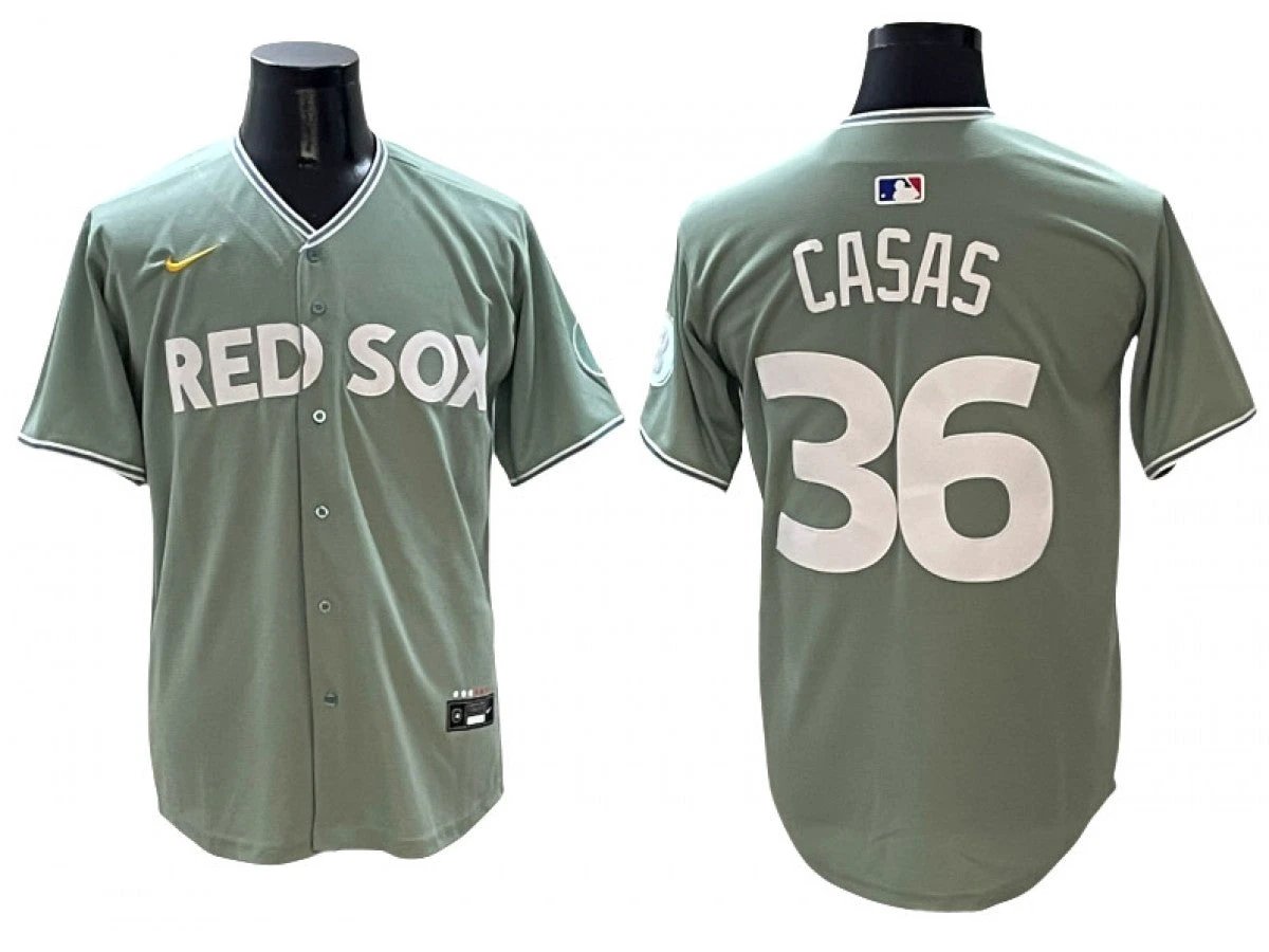 Boston Red Sox #36 Triston Casas Green 2025 City Connect Limited Jersey by My Store
