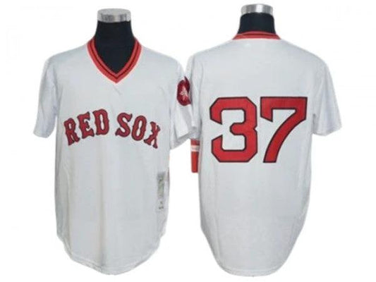 Boston Red Sox #37 Bill Lee White 1975 Throwback Jersey by My Store