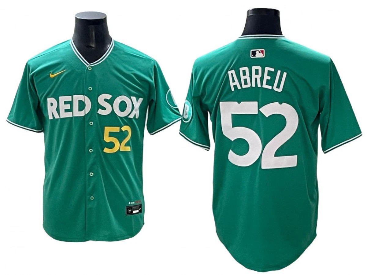 Boston Red Sox #52 Wilyer Abreu Green 2025 City Connect Limited Jersey by My Store