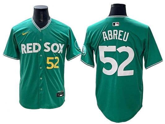 Boston Red Sox #52 Wilyer Abreu Green 2025 City Connect Limited Jersey by My Store