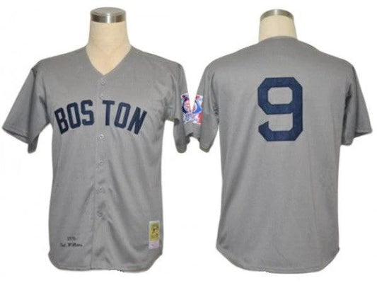 Boston Red Sox #9 Ted Williams Gray Throwback Jersey by My Store