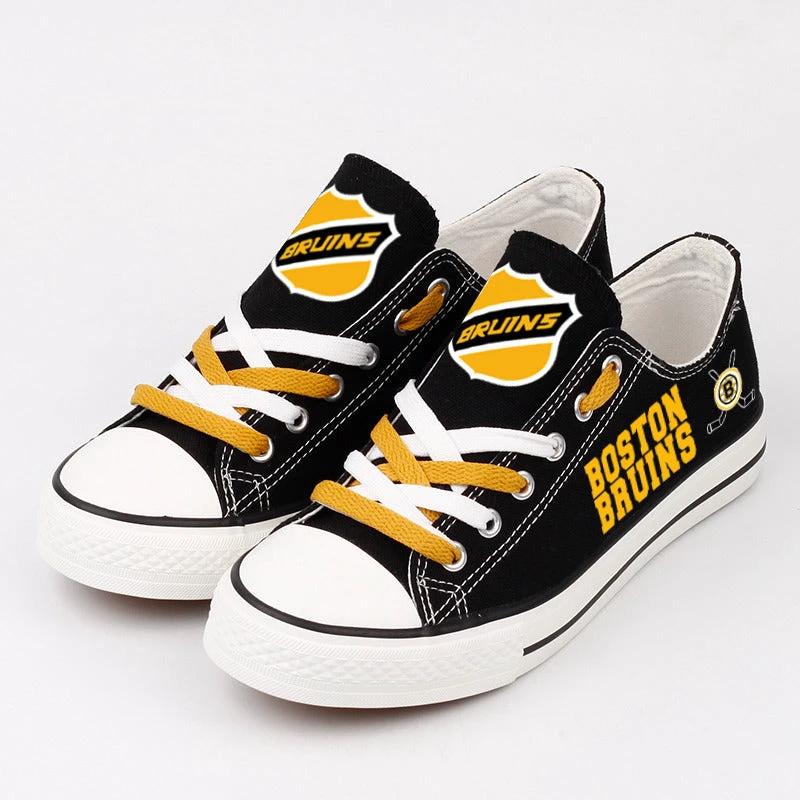 Boston Bruins Low Top Canvas Sport Sneakers Shoes For Men Women Fans by Crocs