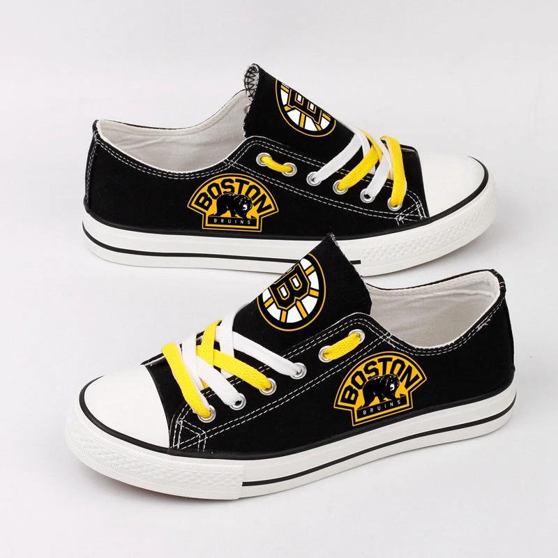 Boston Bruins Low Top Canvas Sport Sneakers Shoes For Men Women Fans by Crocs