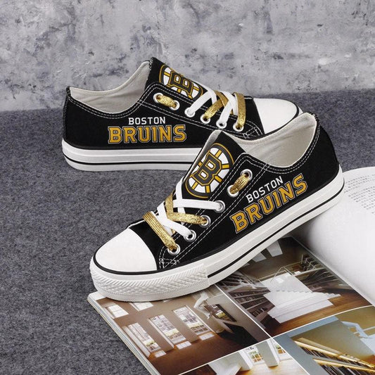 Boston Bruins Low Top Canvas Sport Sneakers Shoes For Men Women Fans by Crocs