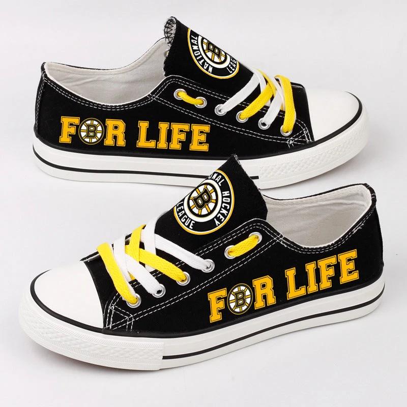Boston Bruins Low Top Canvas Sport Sneakers Shoes For Men Women Fans by Crocs