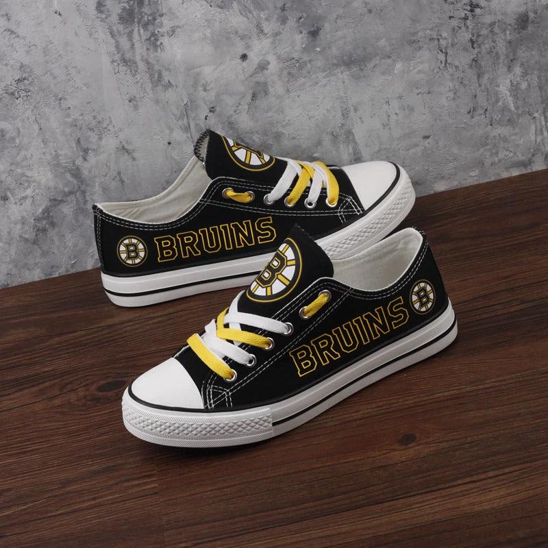 Boston Bruins Low Top Canvas Sport Sneakers Shoes For Men Women Fans by Crocs