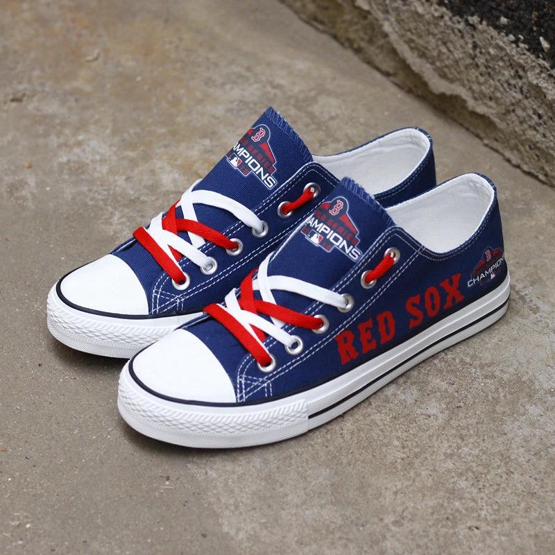 Boston Red Sox Limited Print Low Top Canvas Shoes Sport Sneakers For Men Women Fans by Crocs