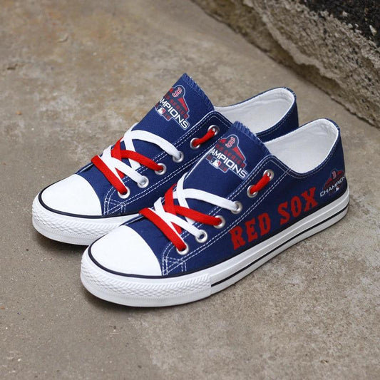 Boston Red Sox Limited Print Low Top Canvas Shoes Sport Sneakers For Men Women Fans by Crocs