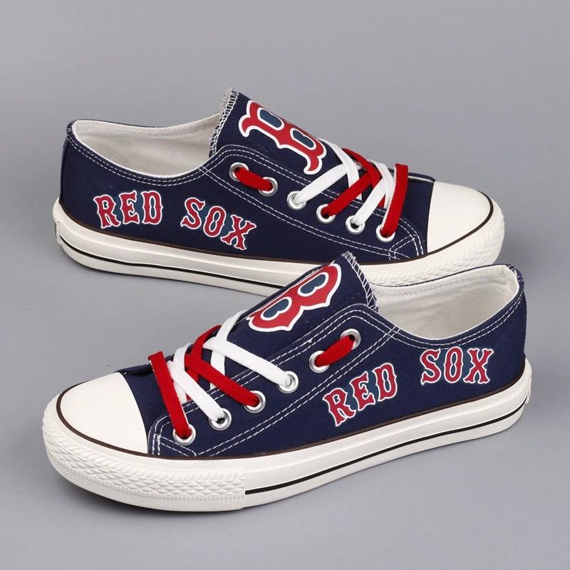 Boston Red Sox Limited Print Low Top Canvas Shoes Sport Sneakers For Men Women Fans by Crocs