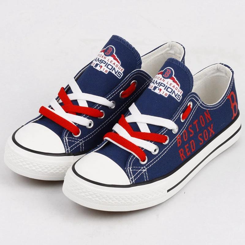 Boston Red Sox Limited Print Low Top Canvas Shoes Sport Sneakers For Men Women Fans by Crocs