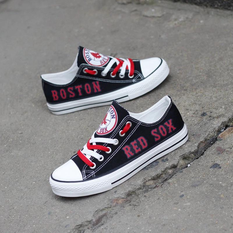 Boston Red Sox Limited Print Low Top Canvas Shoes Sport Sneakers For Men Women Fans by Crocs