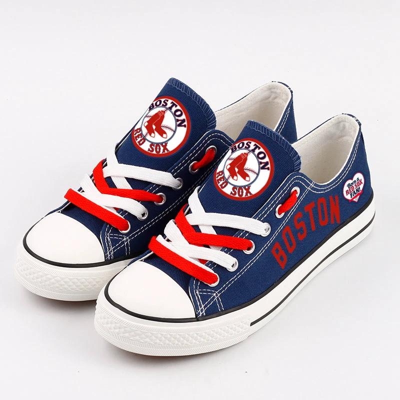 Boston Red Sox Limited Print Low Top Canvas Shoes Sport Sneakers For Men Women Fans by Crocs