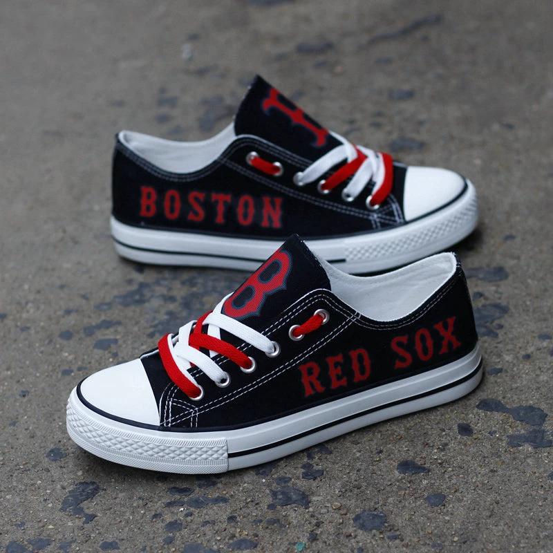 Boston Red Sox Limited Print Low Top Canvas Shoes Sport Sneakers For Men Women Fans by Crocs