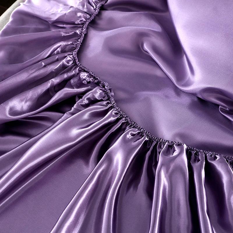 Silk Satin Elastic Fitted Sheet with FREE* Silk Satin Pillowcases Bowlift by Bowlift