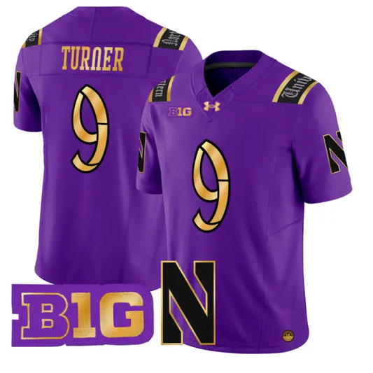 Braden Turner Jersey #9 Northwestern Wildcats 2026 Vapor Limited Stitched by My Store NCAA Football Jerseys