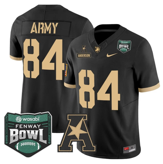 Brady Anderson Jersey #84 Army Black Knights 2025 Fenway Bowl Stitched Black by NCAA Football Jersey