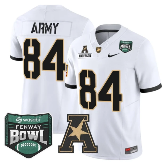 Brady Anderson Jersey #84 Army Black Knights 2025 Fenway Bowl Stitched White by NCAA Football Jersey