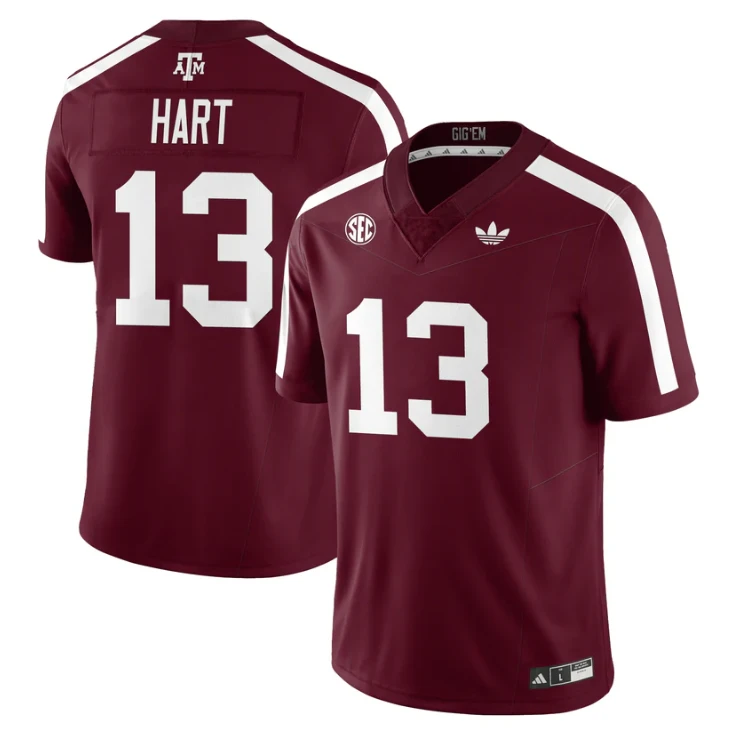 Brady Hart Jersey #13 Texas A&M Aggies 1975 Throwback Stitched Maroon by NCAA Football Jersey