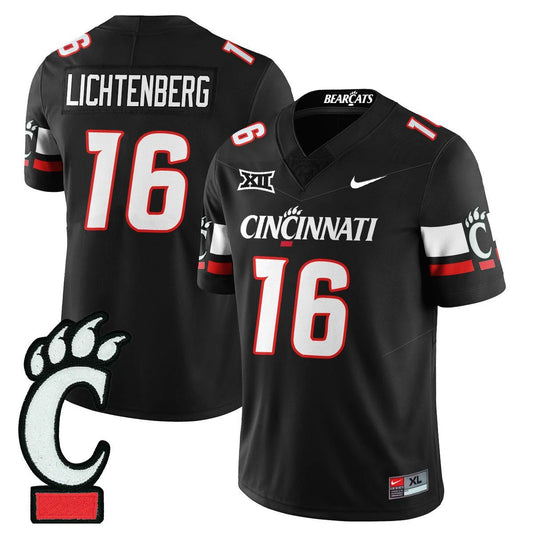 Brady Lichtenberg Jersey #16 Cincinnati Bearcats Football 2025 Stitched Black by My Store