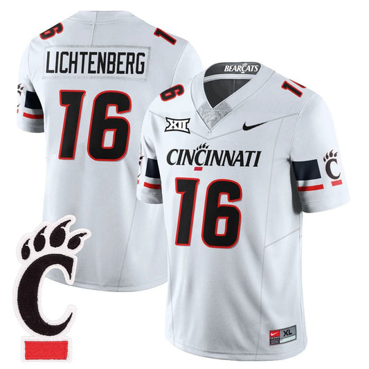 Brady Lichtenberg Jersey #16 Cincinnati Bearcats Football 2025 Stitched White by My Store