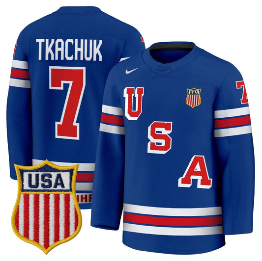 Brady Tkachuk Jersey #7 USA Olympic 2026 Premium Hockey Stitched by Hockey David