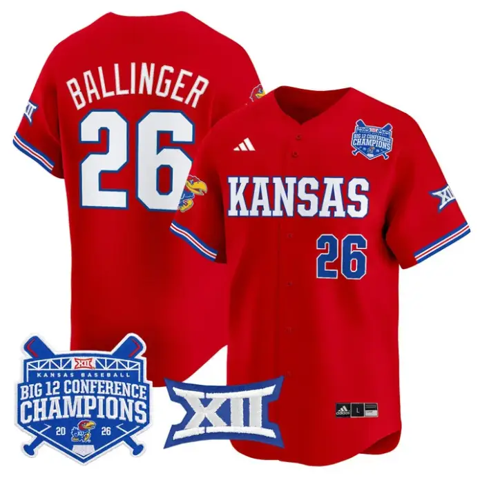 Brady Ballinger Jersey #26 Kansas Jayhawks Big 12 Champions 2026 Stitched by My Store