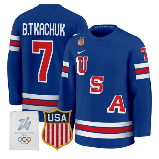 Brady Tkachuk Jersey #7 USA Olympic 2026 Premium Hockey All Stitched by Hockey David