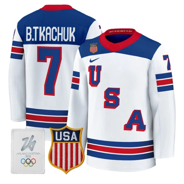 Brady Tkachuk Jersey #7 USA Olympic 2026 Premium Hockey All Stitched by Hockey David