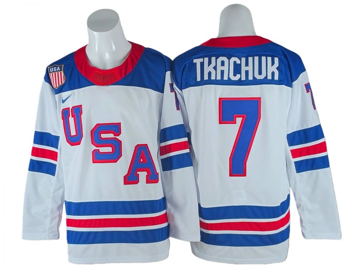 Brady Tkachuk Jersey #7 Winter Olympics Team USA 2026 Hockey Stitched by Hockey David