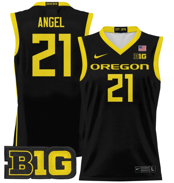 Brandon Angel Jersey #21 Oregon Ducks 2024 Lightweight Basketball Black by My store basketball