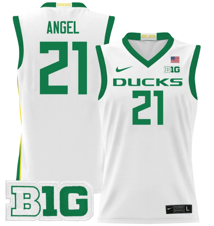 Brandon Angel Jersey #21 Oregon Ducks 2024 Lightweight Basketball White by My store basketball