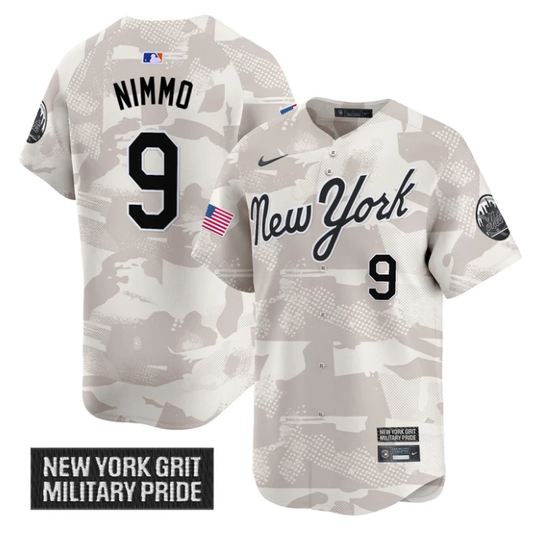 Brandon Nimmo Jersey #9 New York Mets 2025 Armed Forces Day Vapor Stitched Camo by My Store