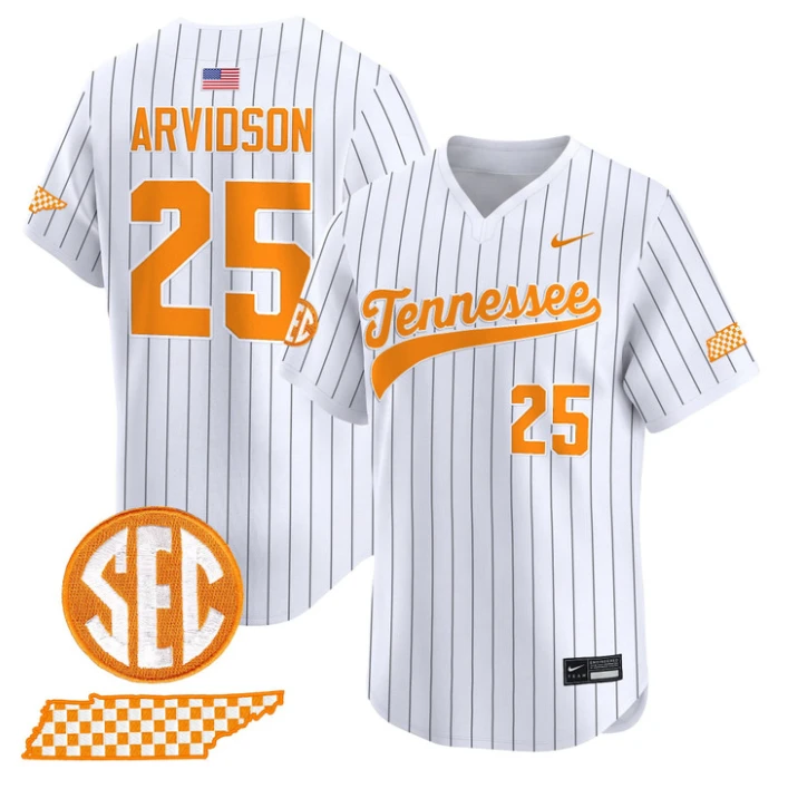 Brandon Arvidson Jersey #25 Tennessee Vols 2026 Smokey Series Stitched by My Store