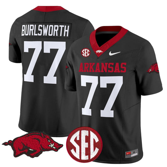 Brandon Burlsworth Jersey #77 Arkansas Razorbacks Limited Stitched by My Store NCAA Football Jerseys