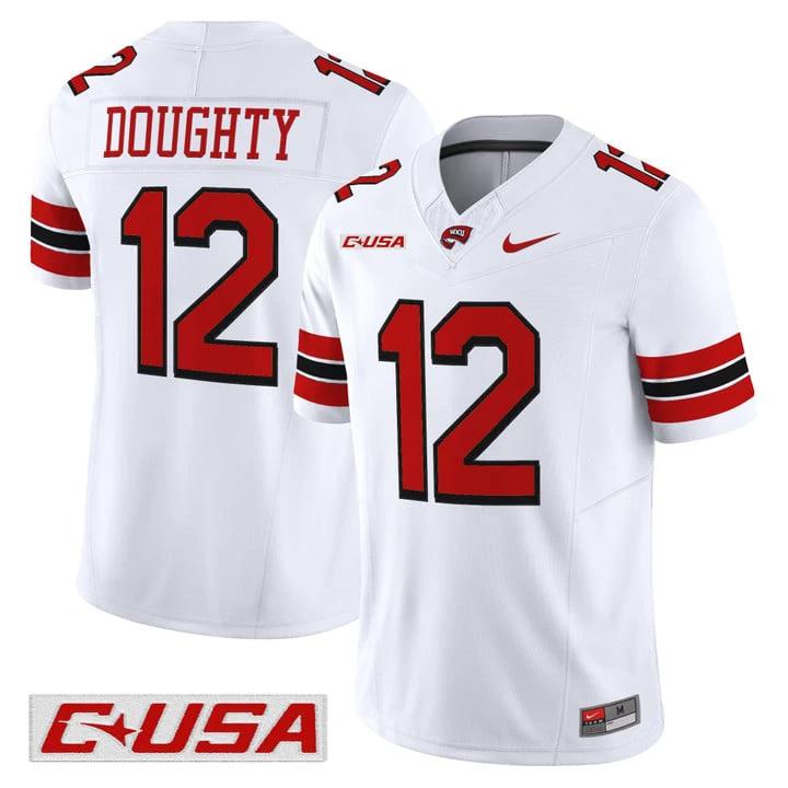 Brandon Doughty Jersey #12 Western Kentucky Hilltoppers 2025 Stitched by My Store NCAA Football Jerseys
